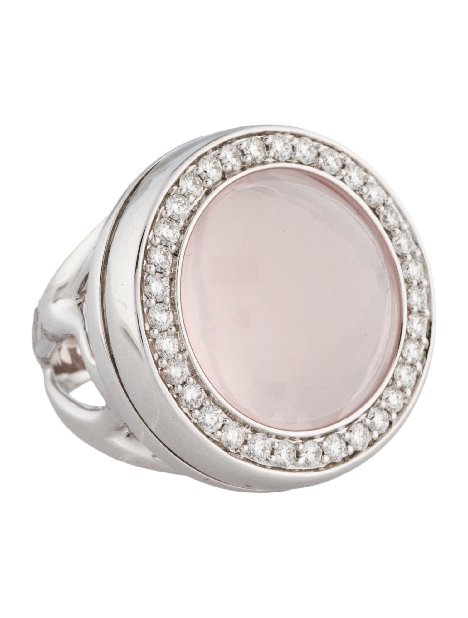 Hueb 18K 34.14ctw Rose Quartz, Smoky Quartz & Diamond Chameleon Cocktail Ring
