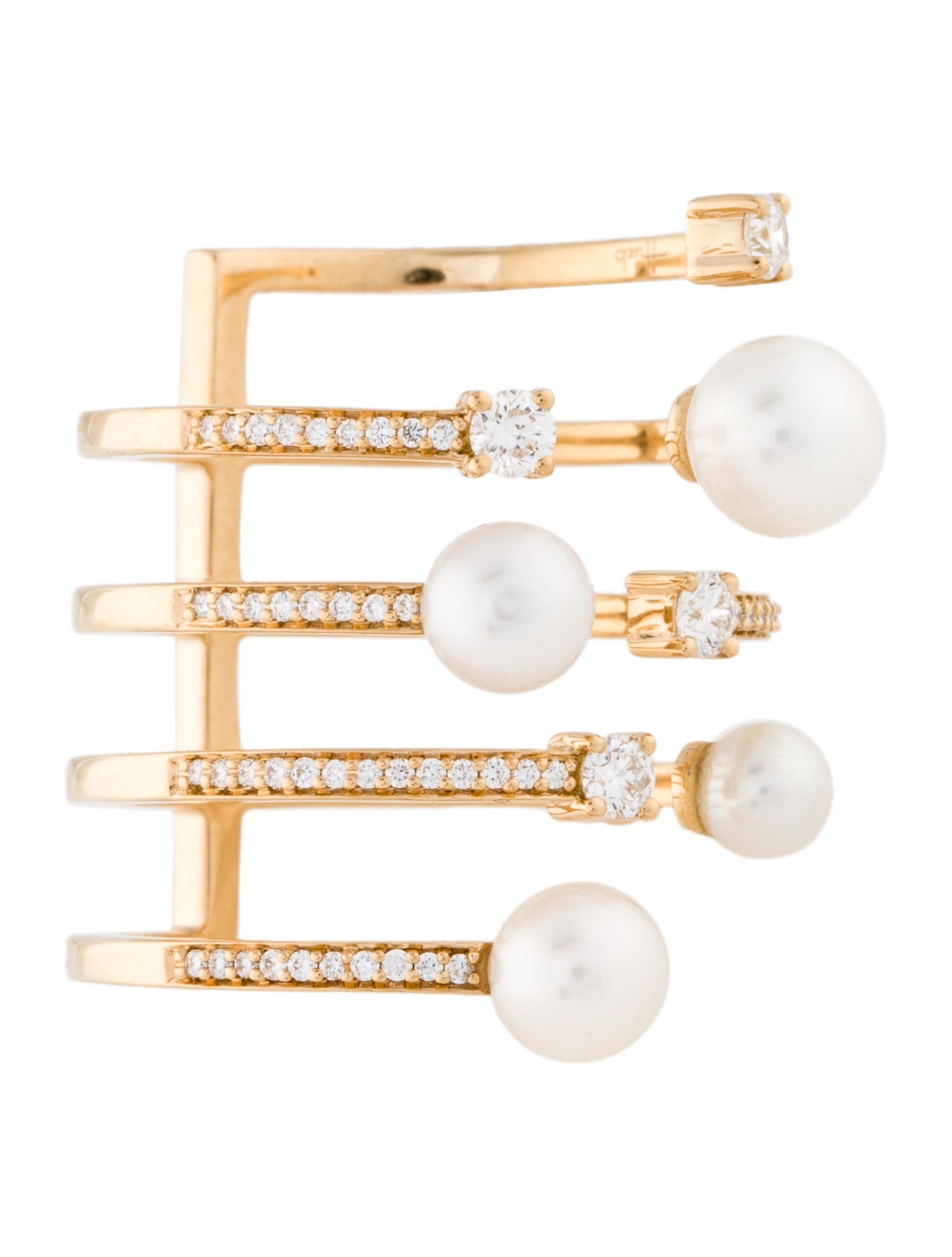 Hueb 18K Pearl & Diamond Band Ring