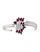 Hueb 18K 4.81ctw Ruby & 1.33ctw Diamond Botanica Cuff Bracelet