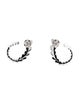 Hueb 18K Diamond Heart Curved Drop Earrings