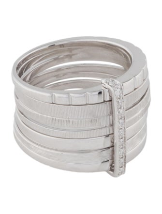 Hueb 18K Diamond Plisse Ring