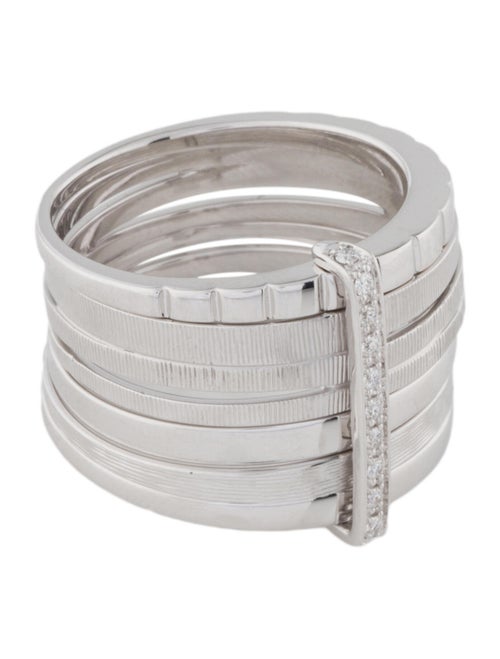 Hueb 18K Diamond Plisse Ring