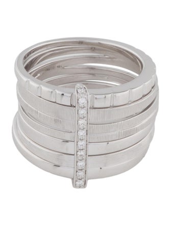 Hueb 18K Diamond Plisse Ring