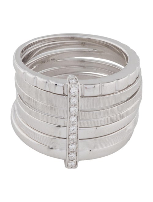 Hueb 18K Diamond Plisse Ring