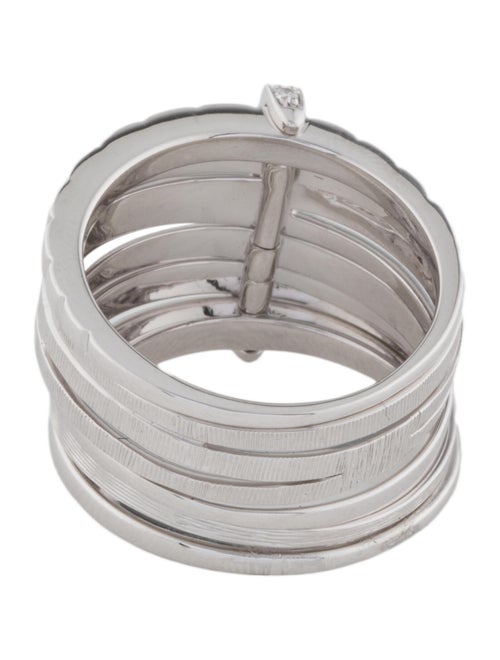 Hueb 18K Diamond Plisse Ring