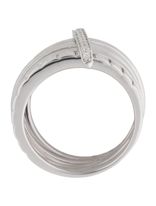 Hueb 18K Diamond Plisse Ring