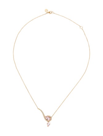 Hueb 18K 2.15ctw Morganite & Diamond Spectrum Pendant Necklace