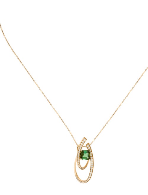 Hueb 18K 1.51ct Tourmaline & Diamond Spectrum Pendant Necklace