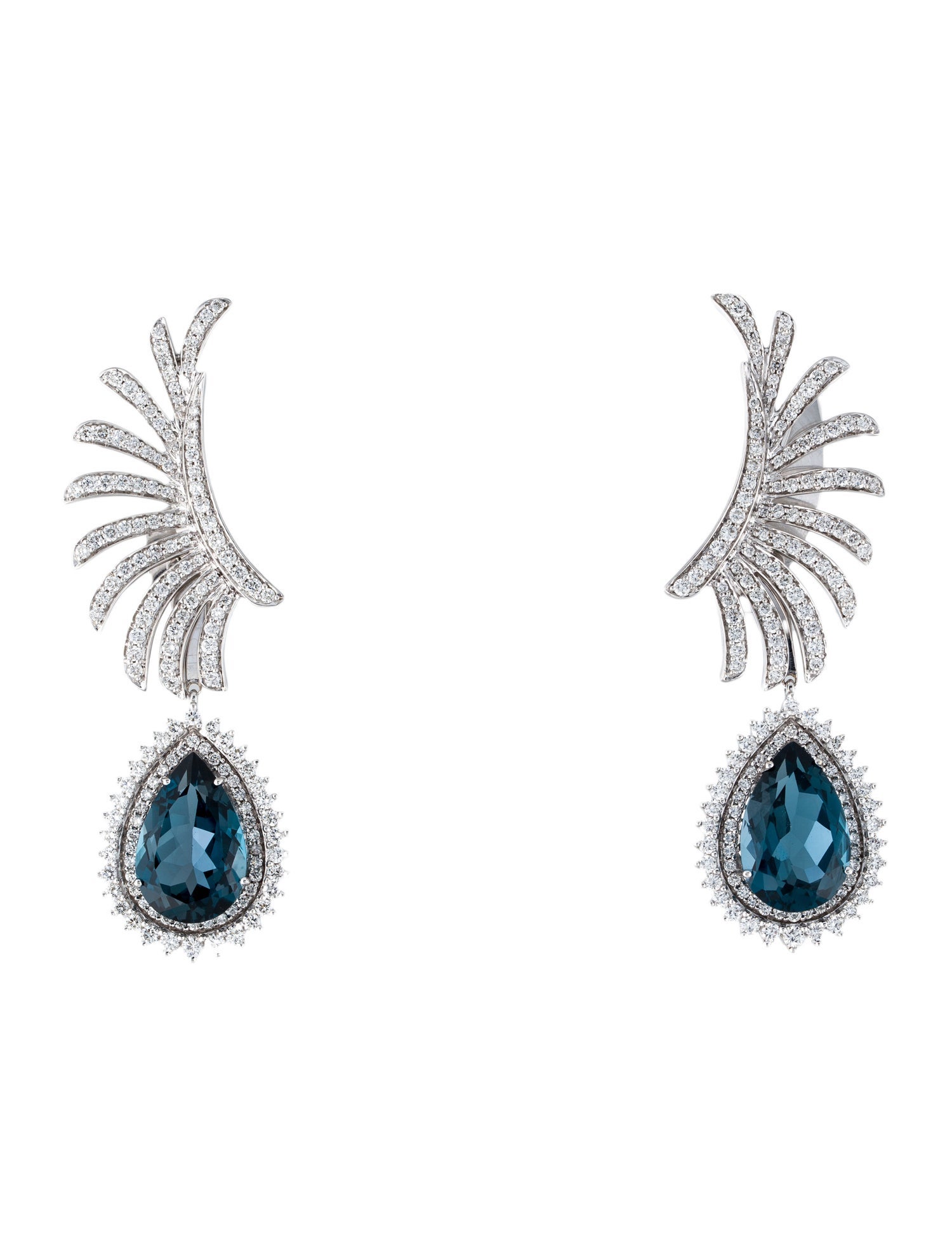 Hueb 18K 10.04ctw Topaz & Diamond Apus Convertible Drop Earrings