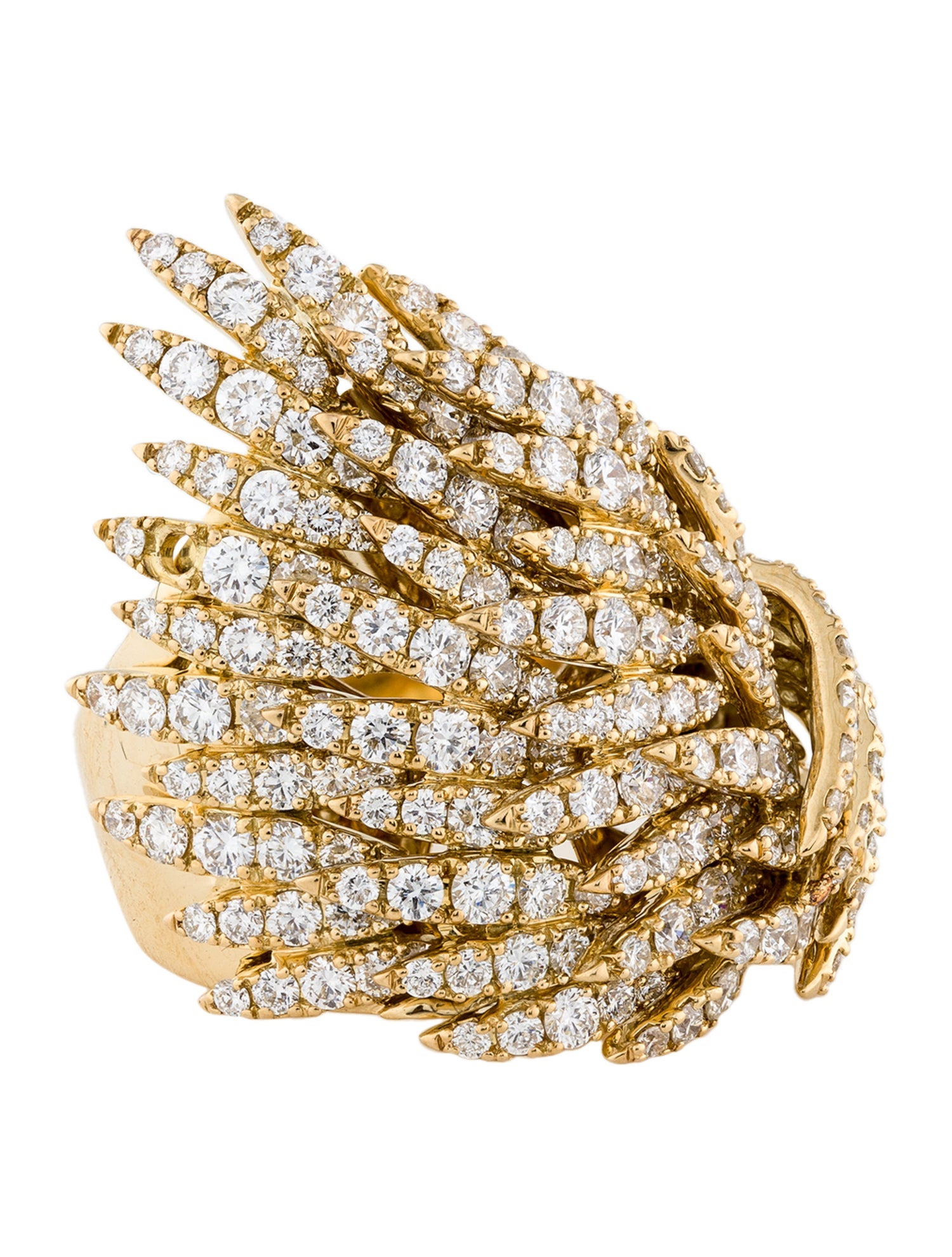 Hueb 18K 5.29ctw Diamond Wing Cocktail Ring