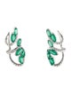 Hueb 18K 3.30ctw Emerald & Diamond Botanica Ear Climbers