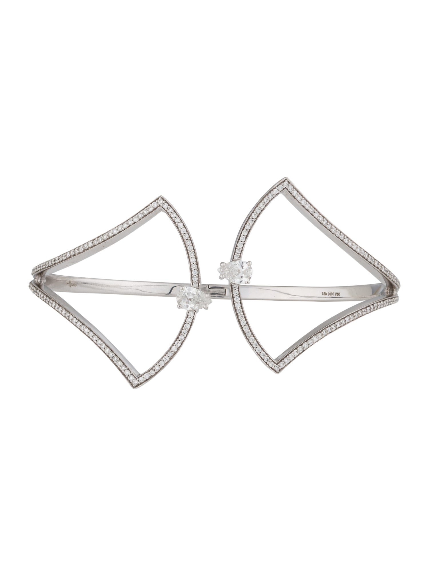 Hueb 18K 1.58ctw Diamond Spectrum Hinged Cuff Bracelet