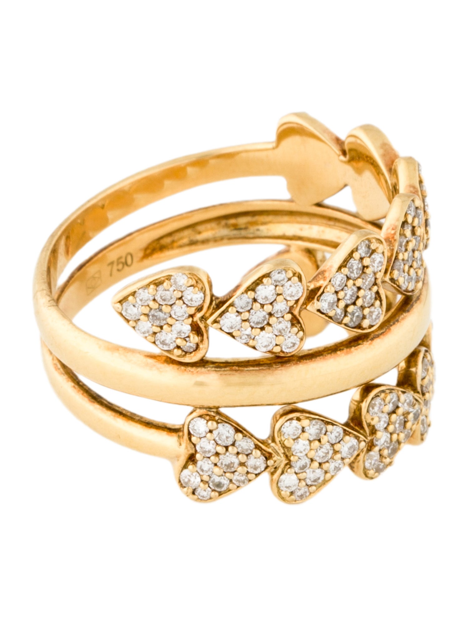 Hueb 18K Diamond Hearts Band