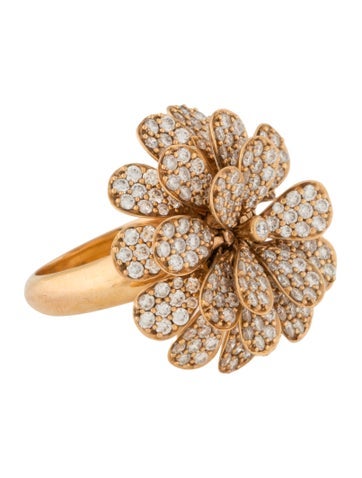 Hueb Cocktail Ring 18K 3.38ctw Diamond Secret Garden 6.75