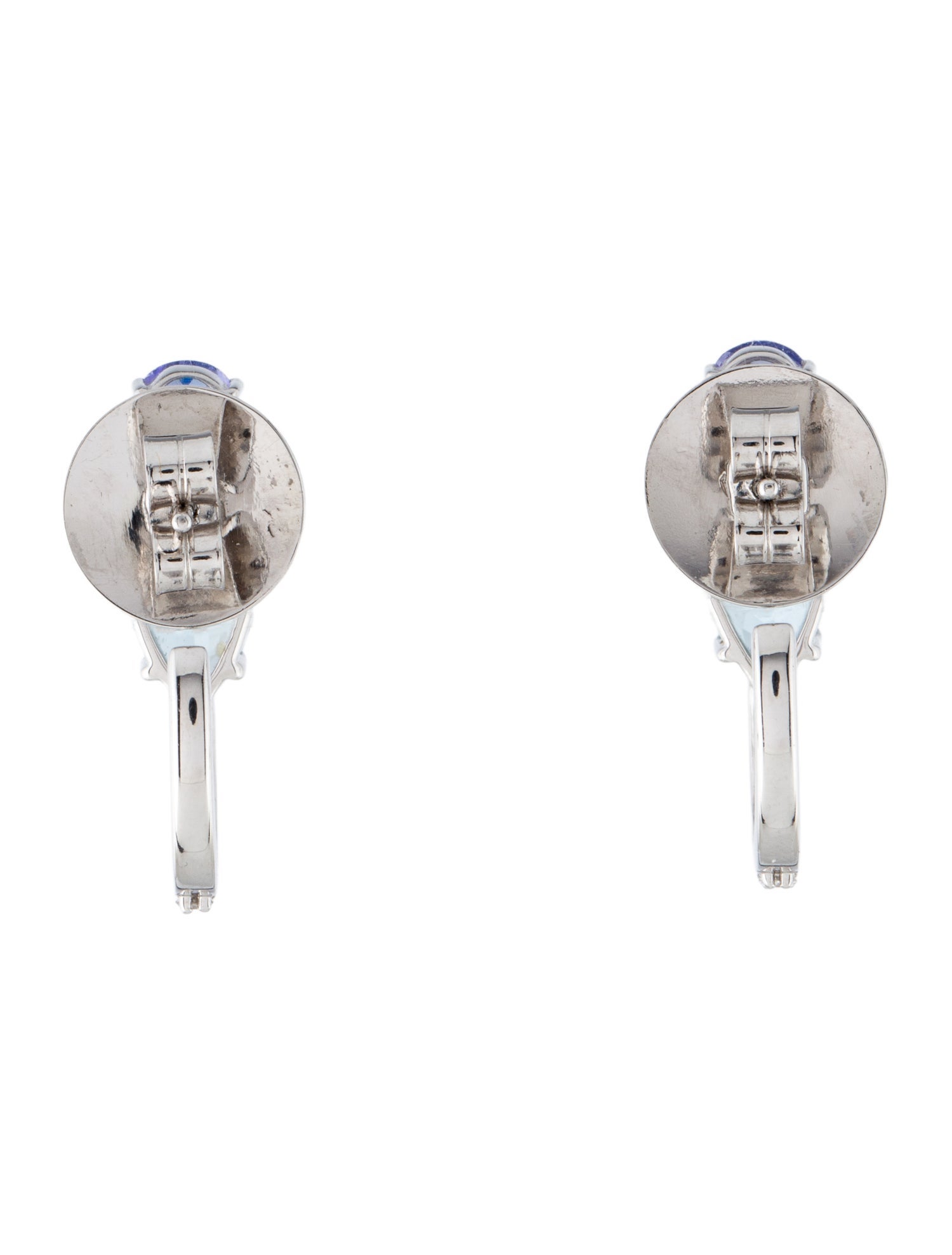 Hueb 18K Tanzanite, Aquamarine & Diamond Drop Earrings