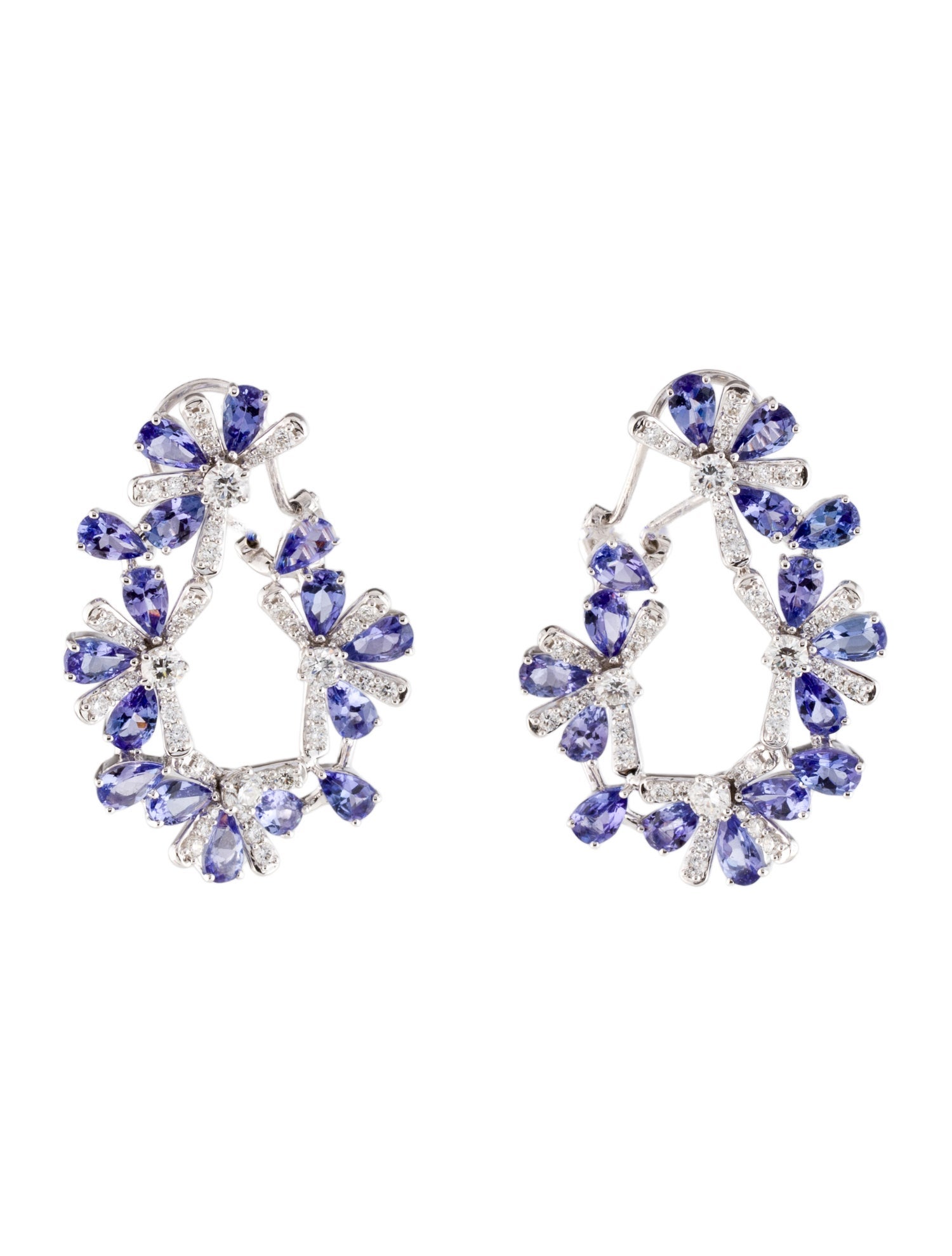 Hueb 18K Tanzanite & Diamond Botanica Earclips