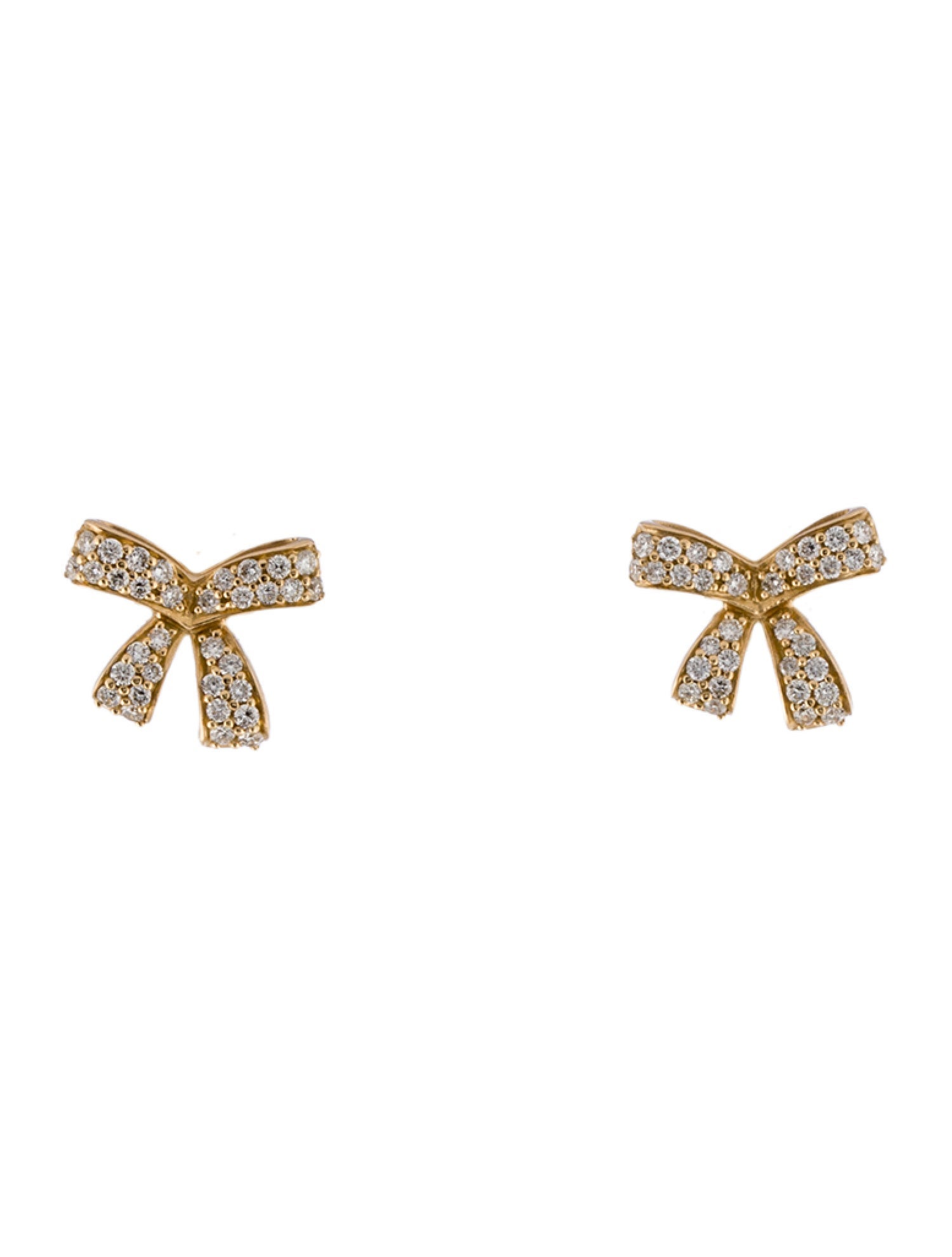 Hueb 18K Diamond Bow Stud Earrings