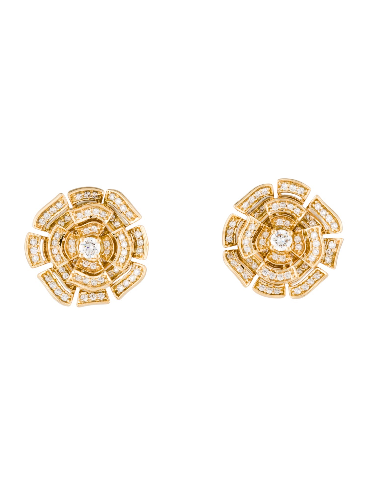 Hueb 18K Diamond Labyrinth Stud Earrings