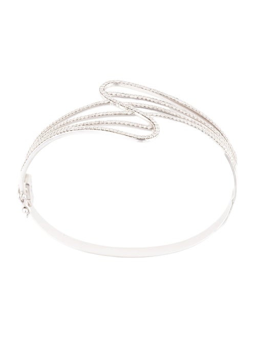 Hueb 18K 1.55ctw Diamond Wave Hinged Bangle Bracelet