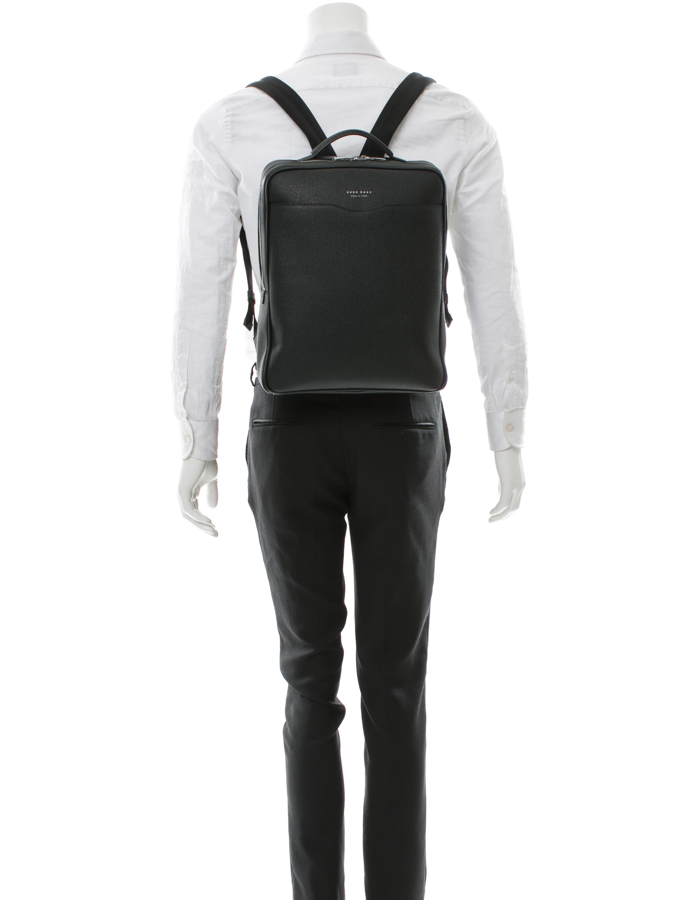 Hugo Boss Leather Signature Backpack