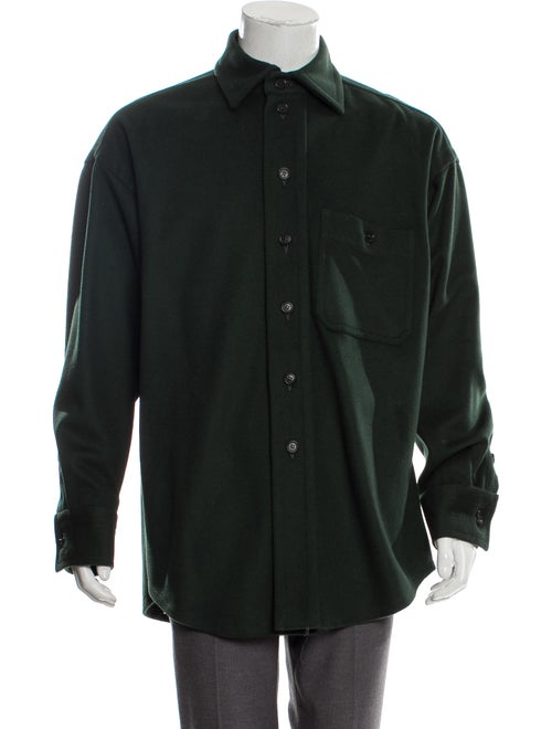 Hussein Chalayan Wool Shirt Jacket green
