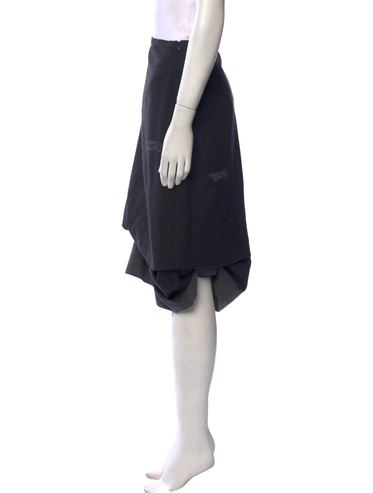 Hussein Chalayan Virgin Wool Knee-Length Skirt