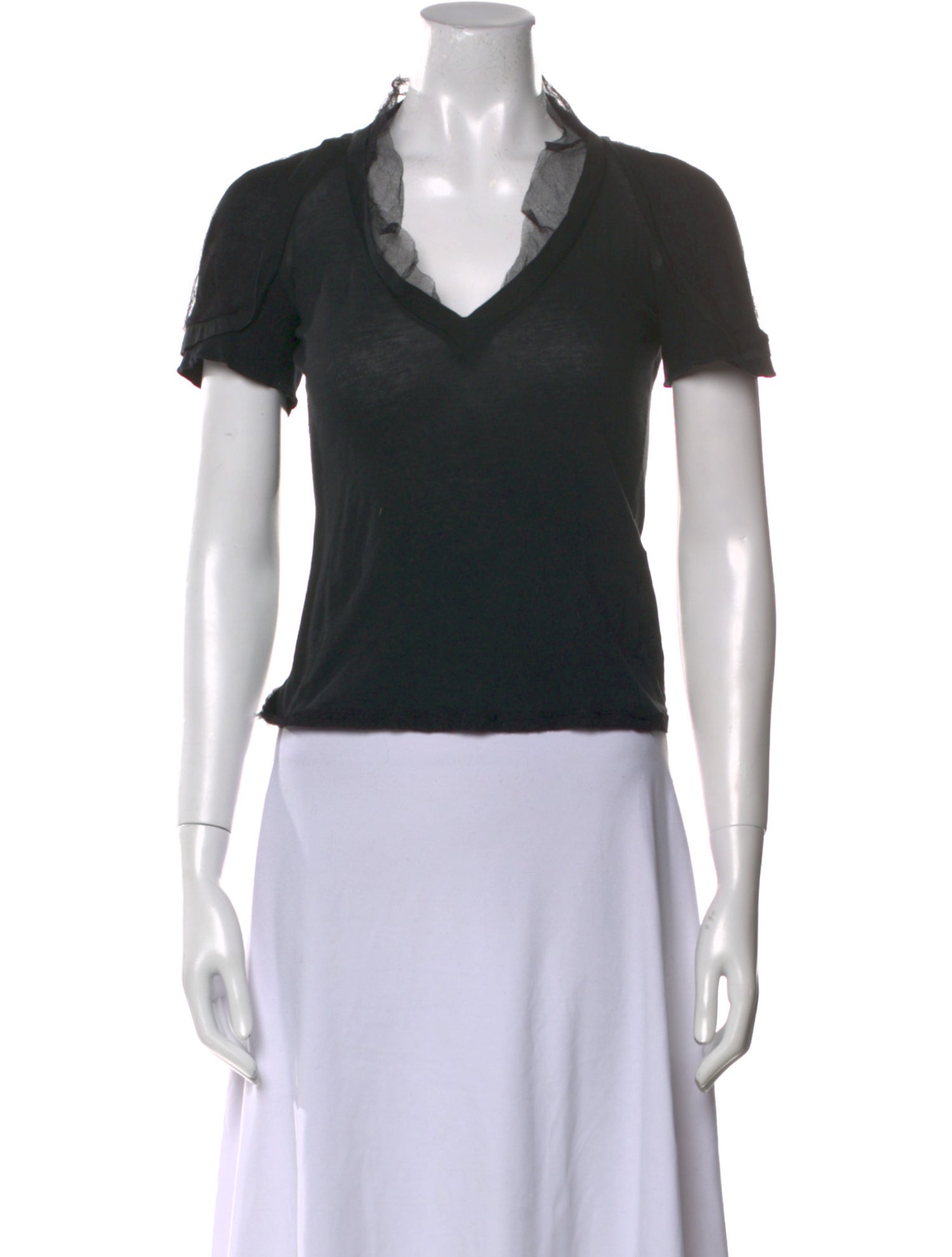 Hussein Chalayan V-Neck Short Sleeve T-Shirt