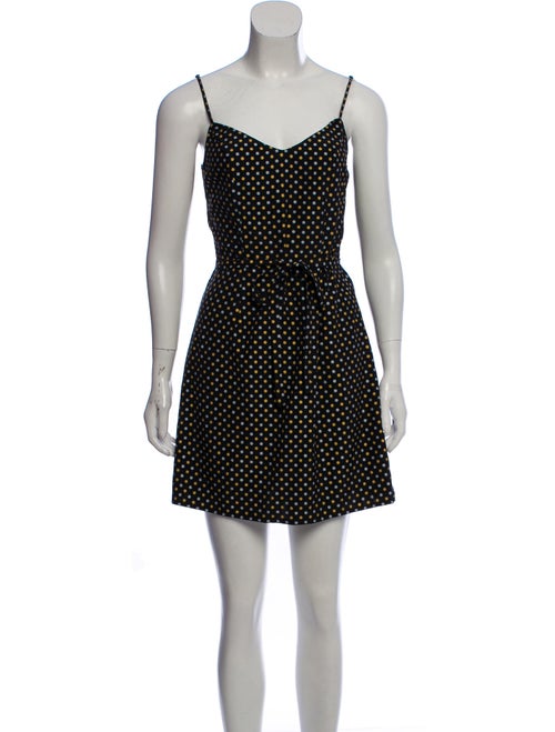 HVN Polka Dot Mini Dress Black