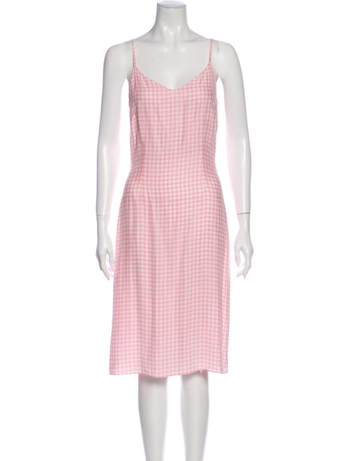 HVN Plaid Print Mini Dress Pink