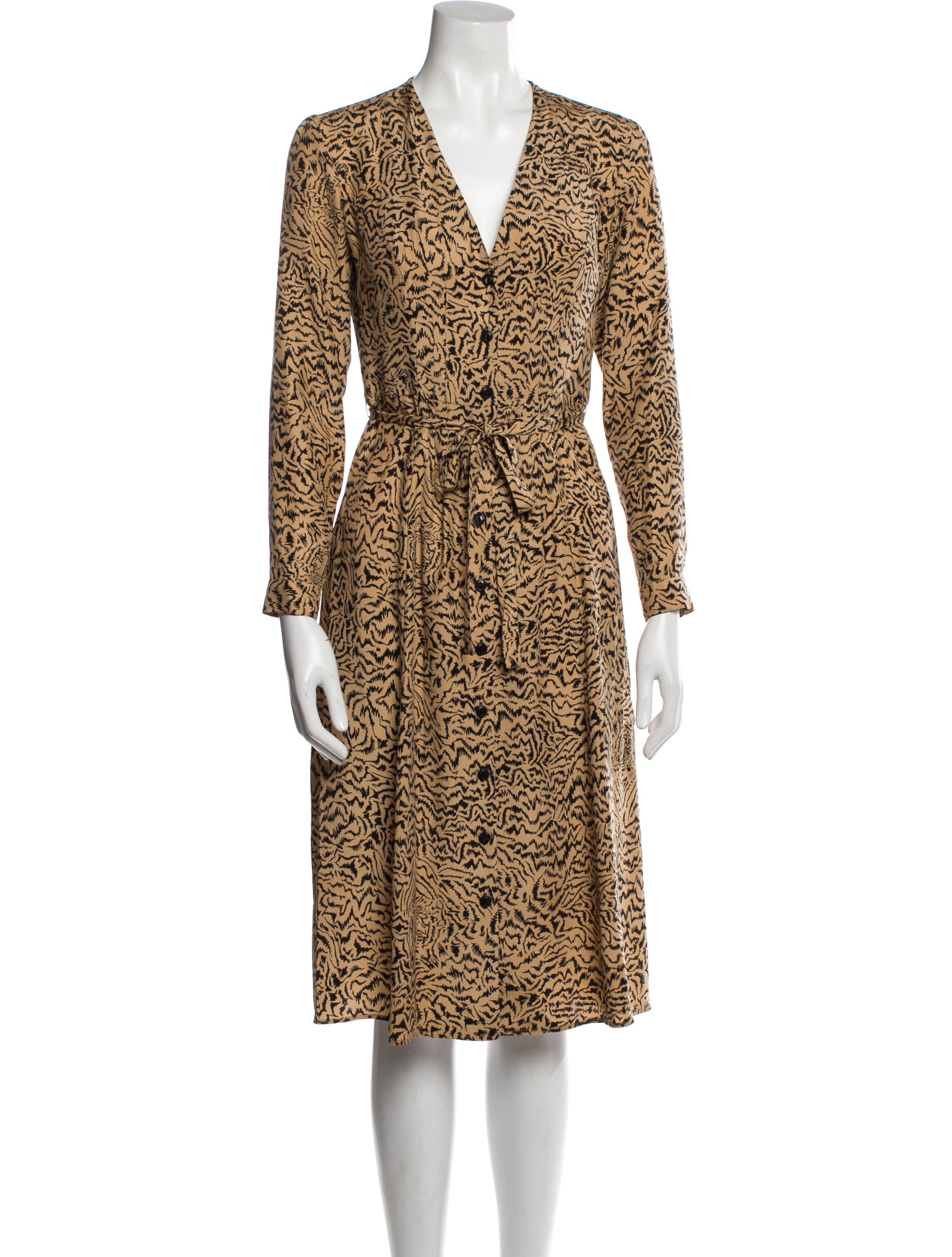 HVN Silk Midi Length Dress