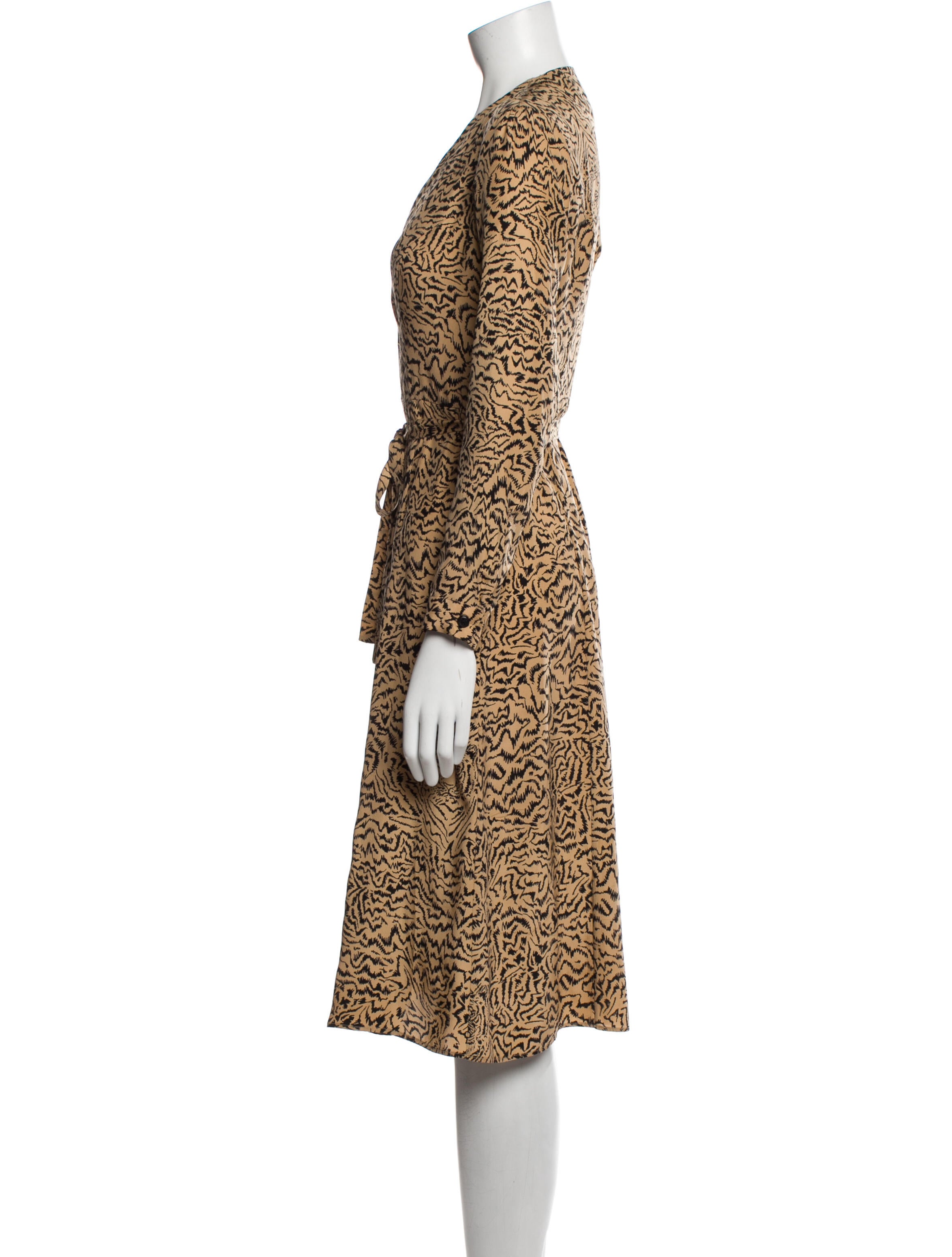 HVN Silk Midi Length Dress