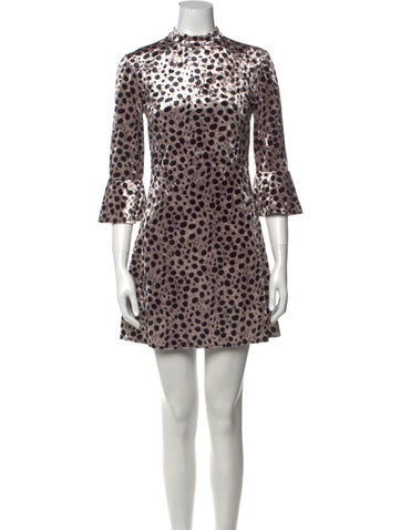 HVN Dresses Animal Print Mini Dress XXS