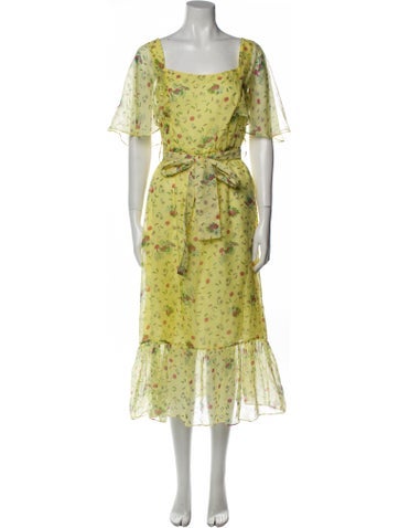 HVN Dresses Floral Print Long Dress XS