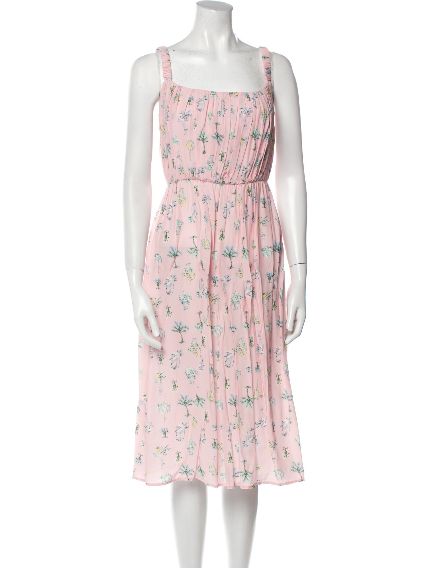 HVN Floral Print Midi Length Dress