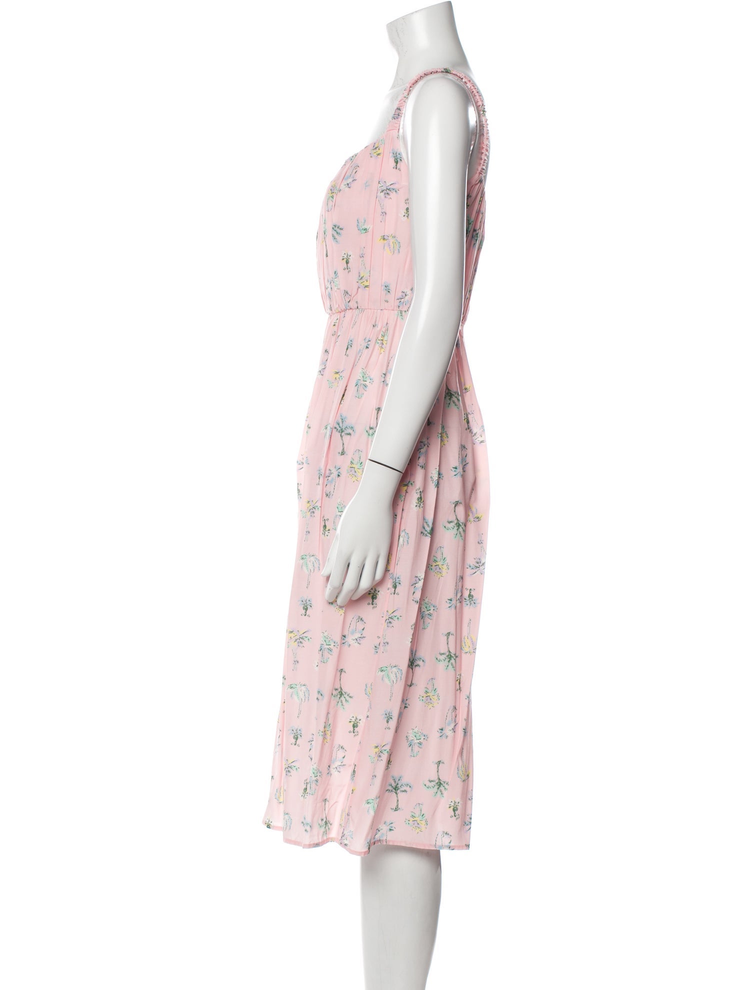 HVN Floral Print Midi Length Dress
