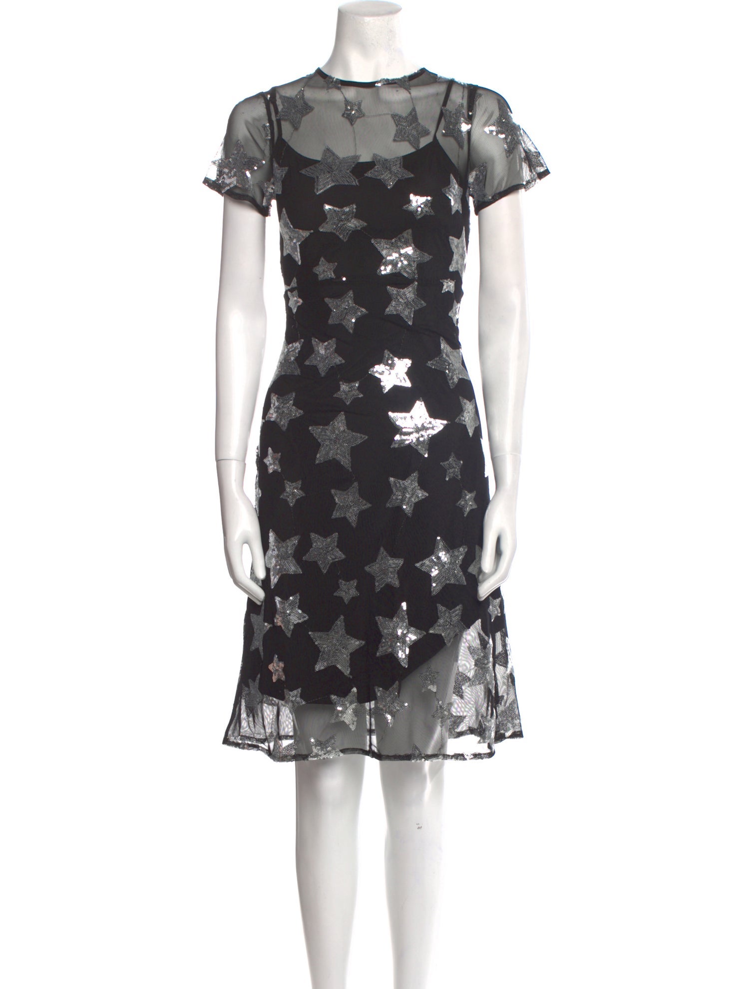HVN Floral Print Knee-Length Dress