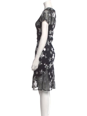 HVN Floral Print Knee-Length Dress