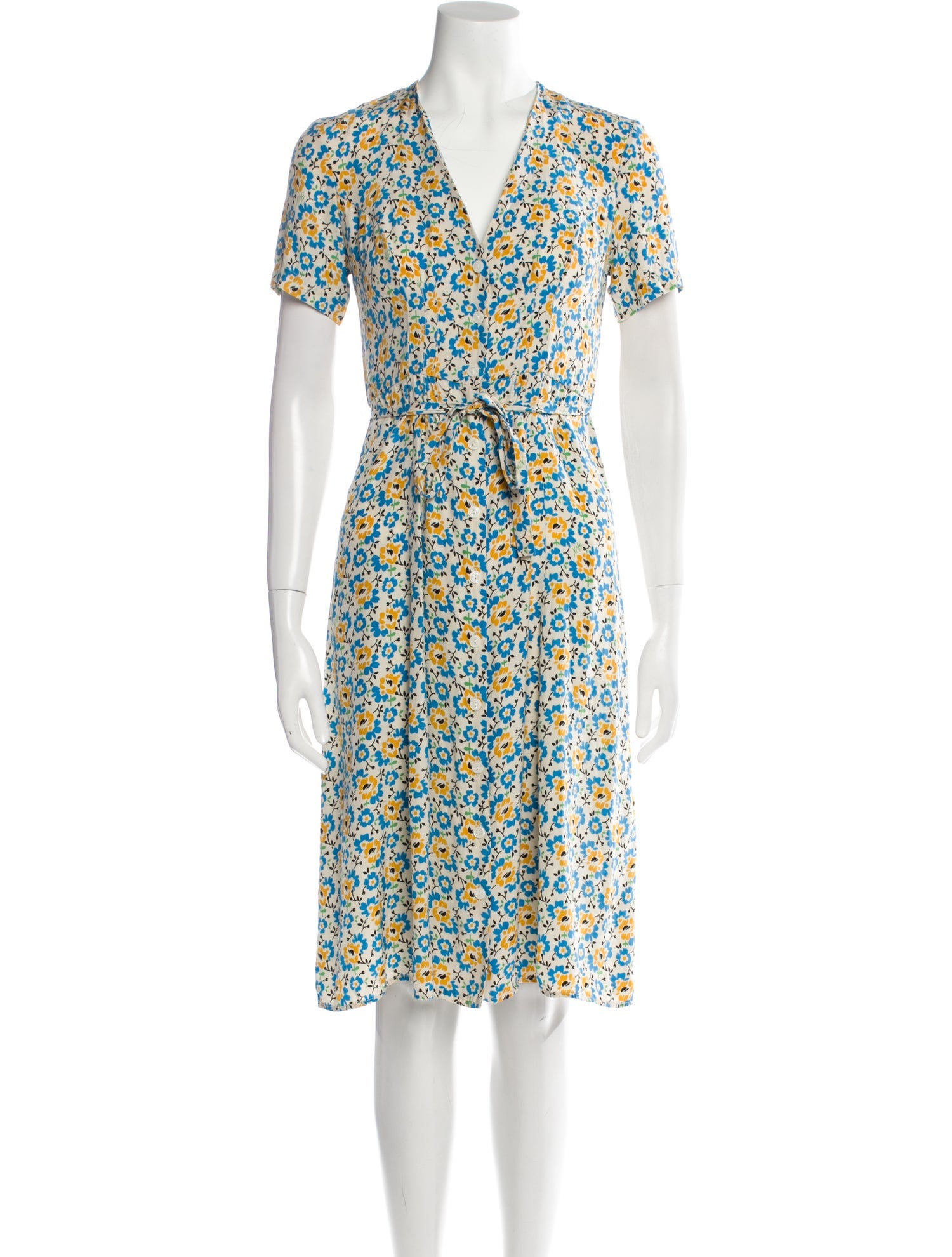 HVN Silk Midi Length Dress