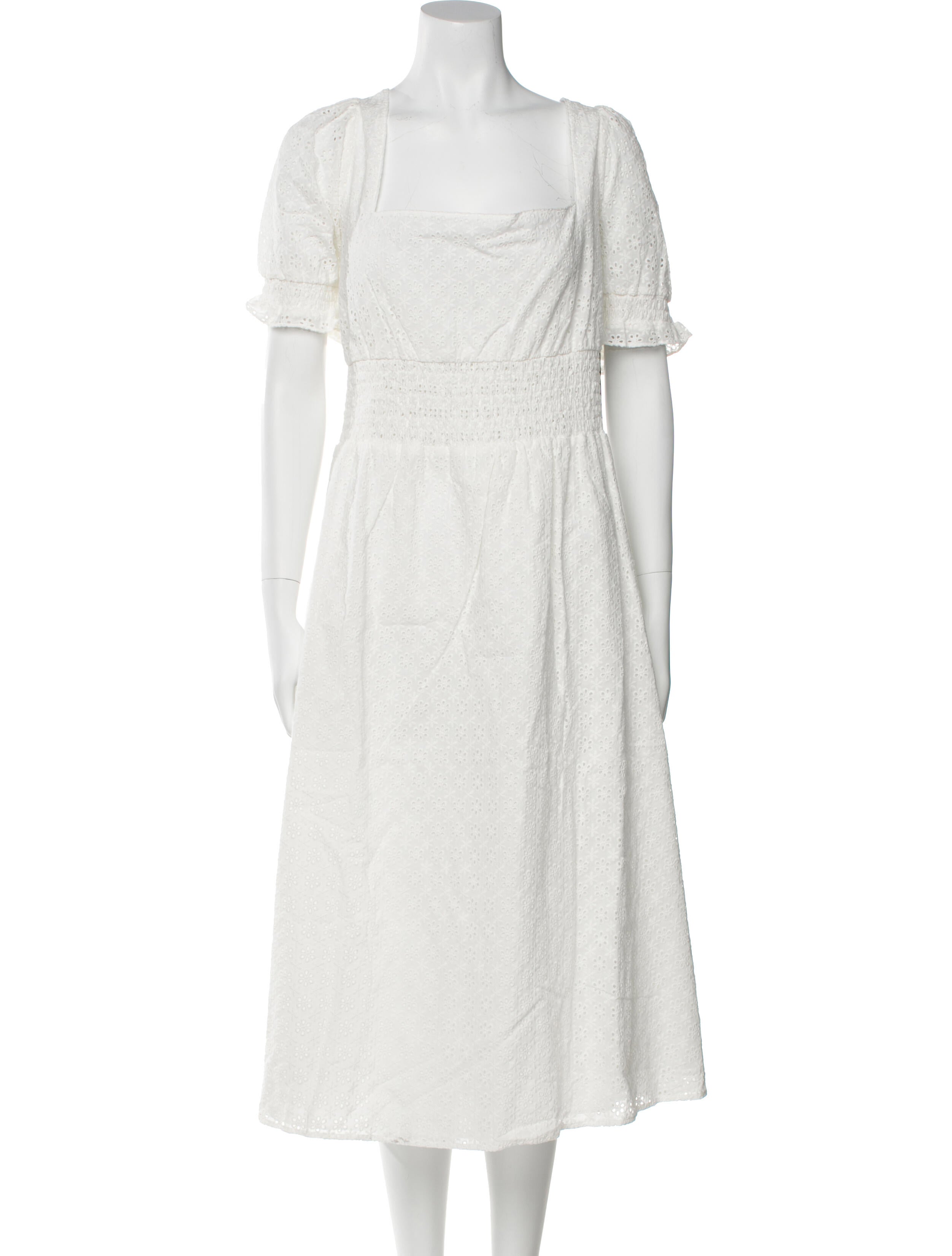 HVN Square Neckline Midi Length Dress