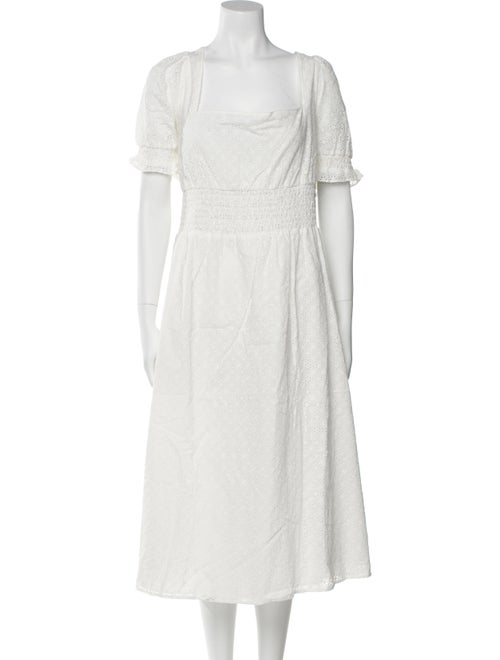 HVN Square Neckline Midi Length Dress