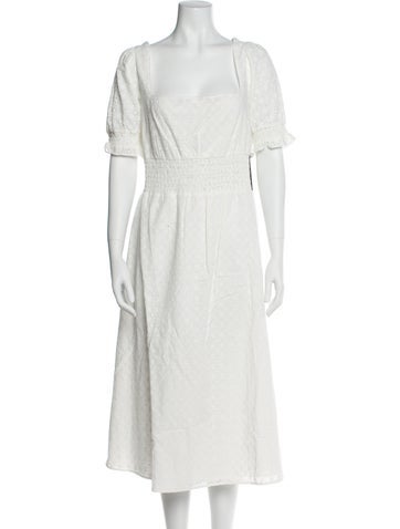 HVN Dresses Square Neckline Midi Length Dress 4XL