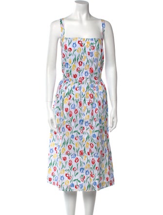 HVN Printed Midi Length Dress