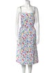 HVN Printed Midi Length Dress