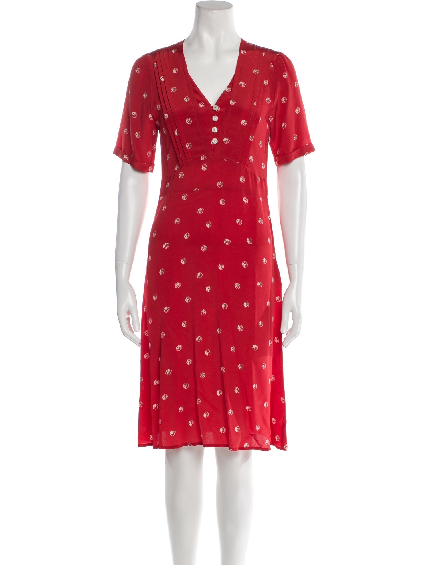 HVN Silk Knee-Length Dress