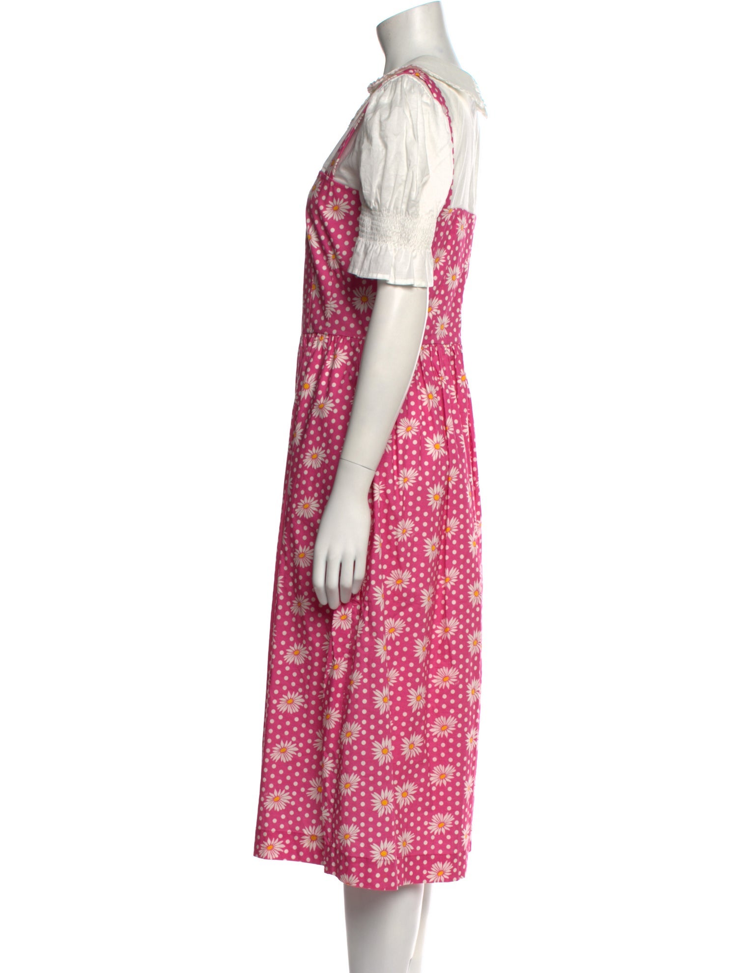 HVN Floral Print Midi Length Dress