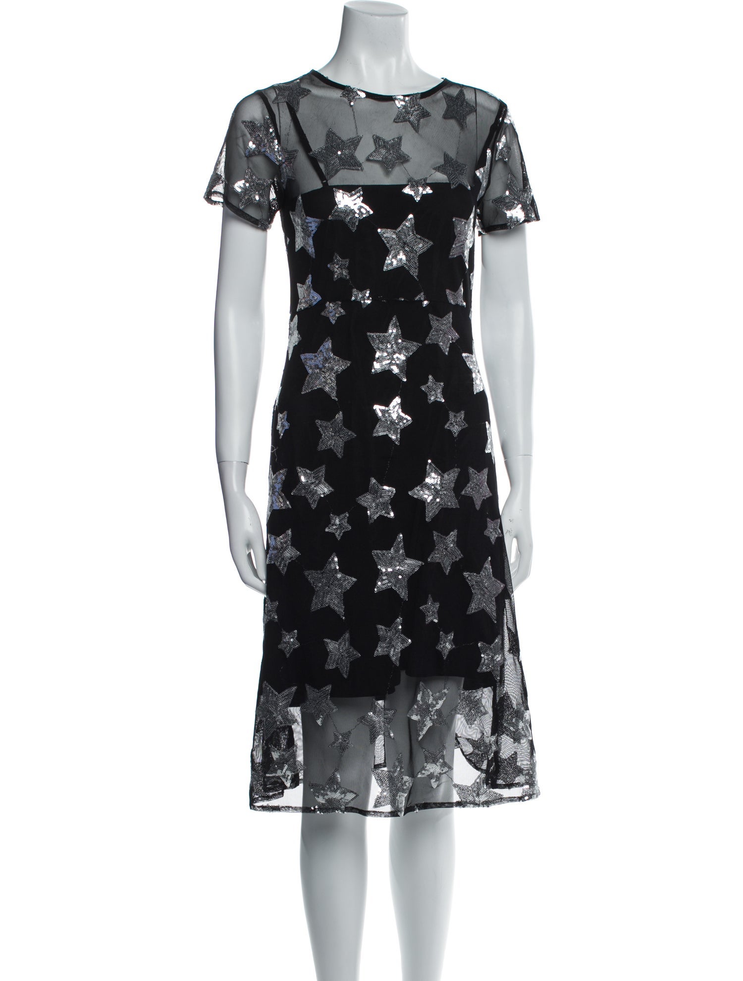 HVN Floral Print Midi Length Dress