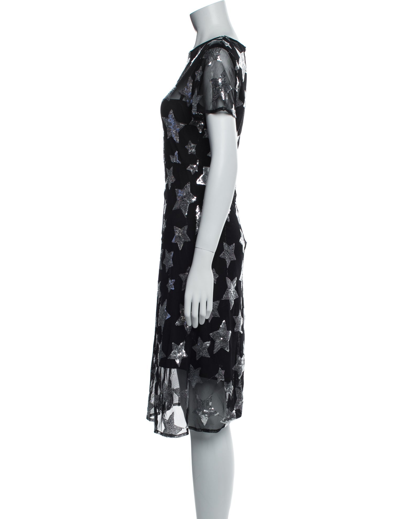 HVN Floral Print Midi Length Dress