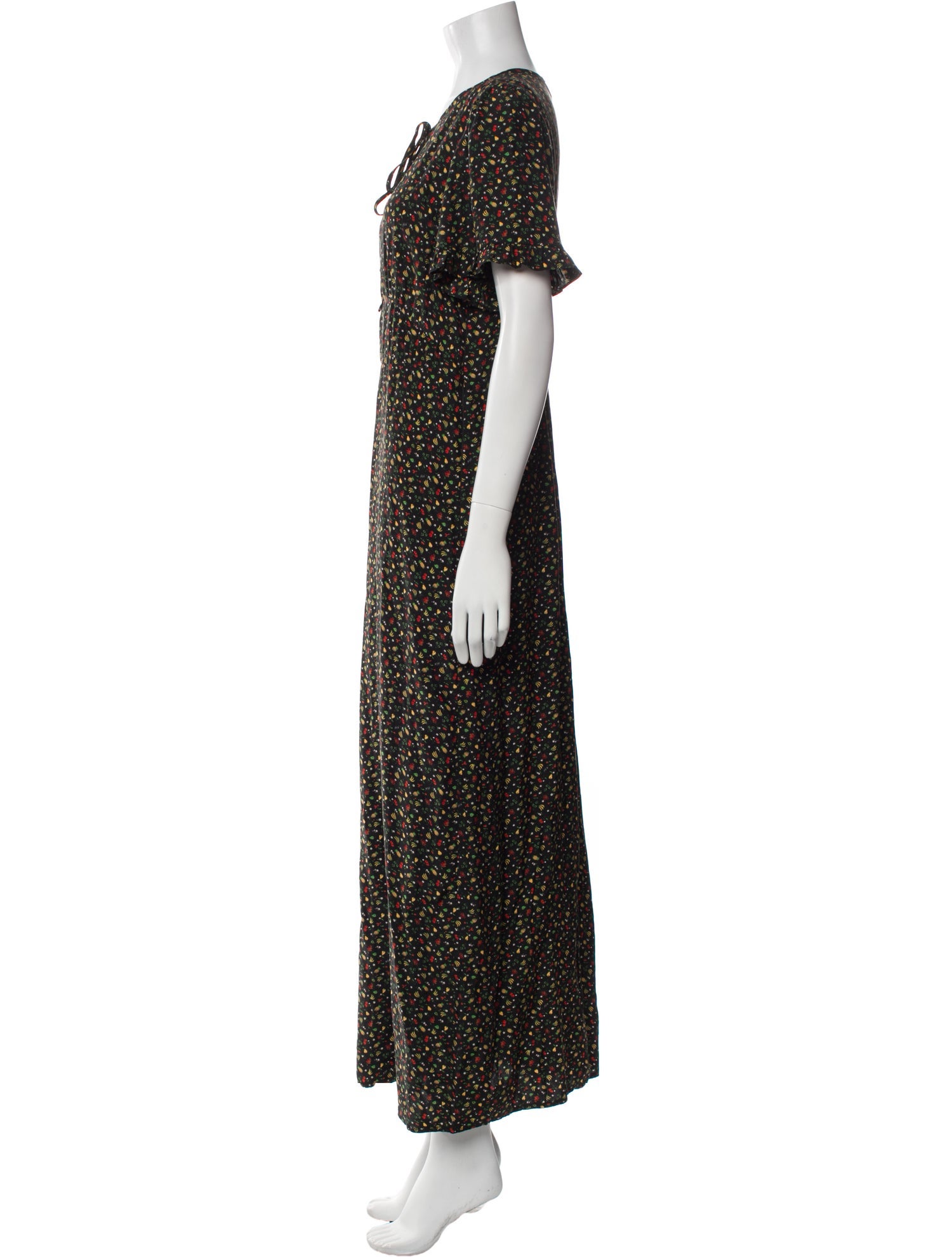 HVN Printed Long Dress