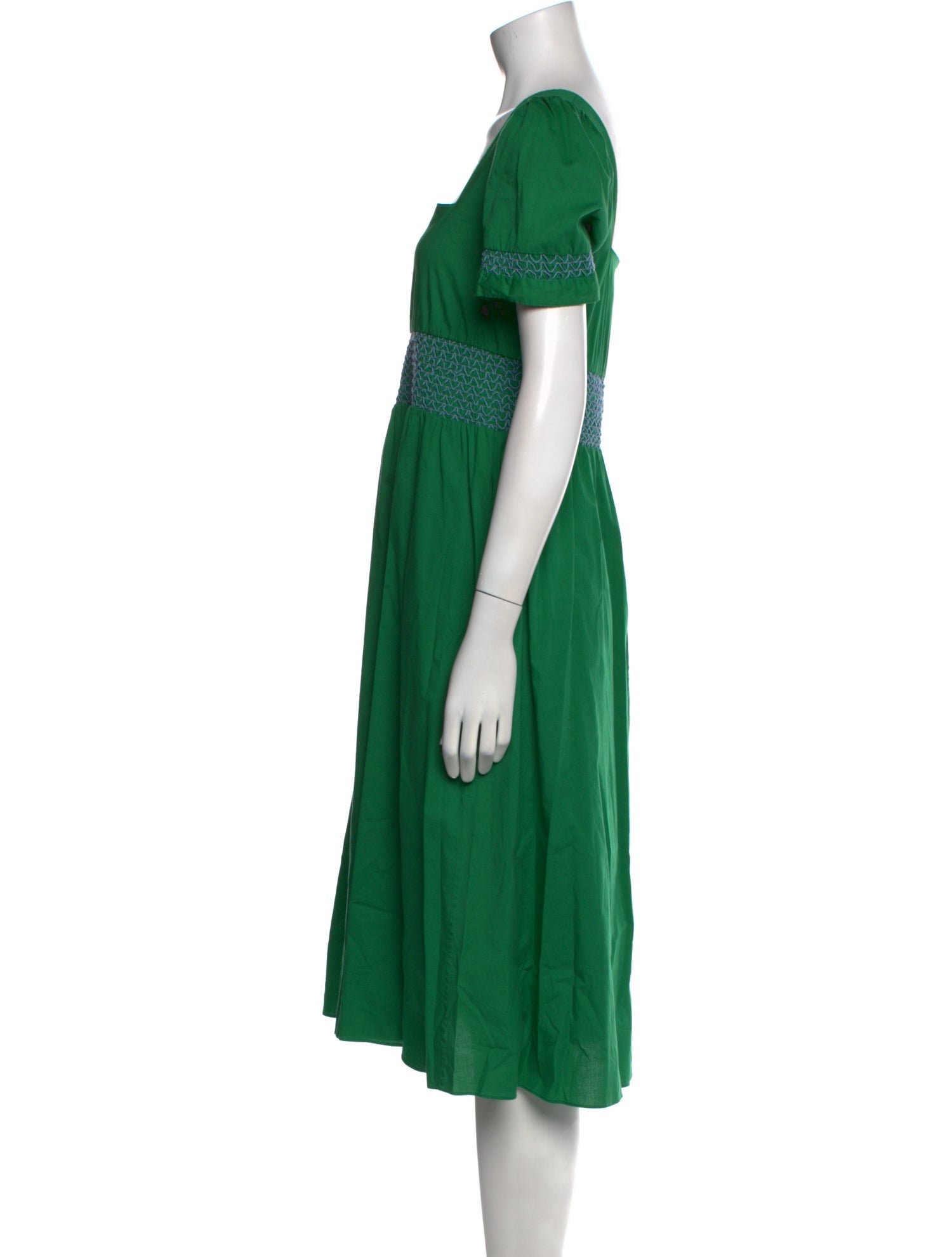 HVN Square Neckline Midi Length Dress