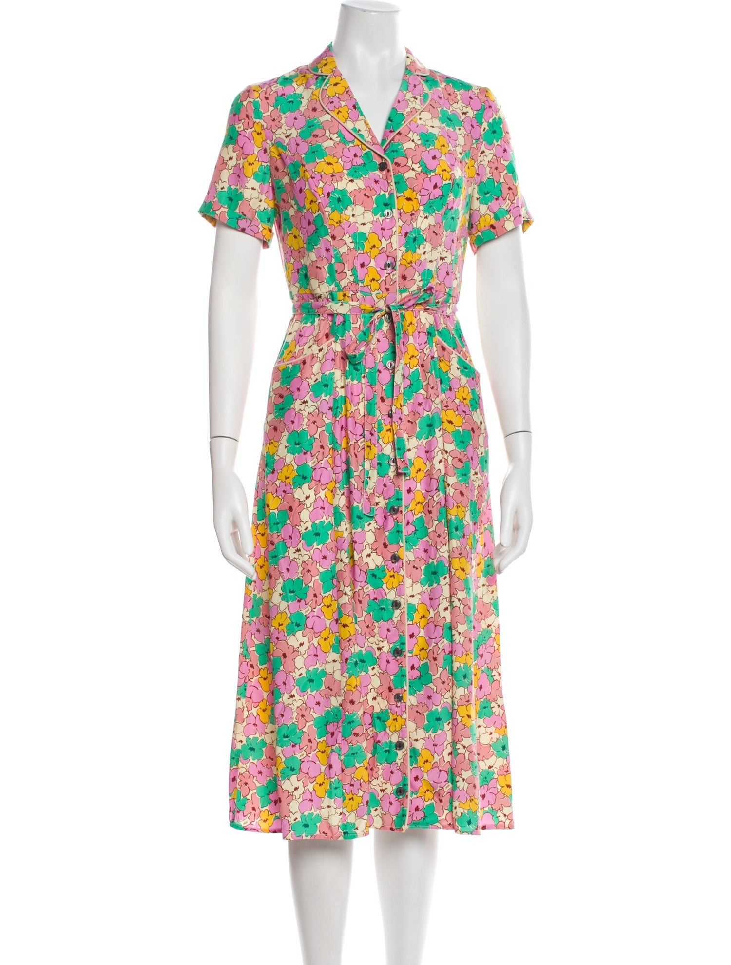 HVN Silk Midi Length Dress